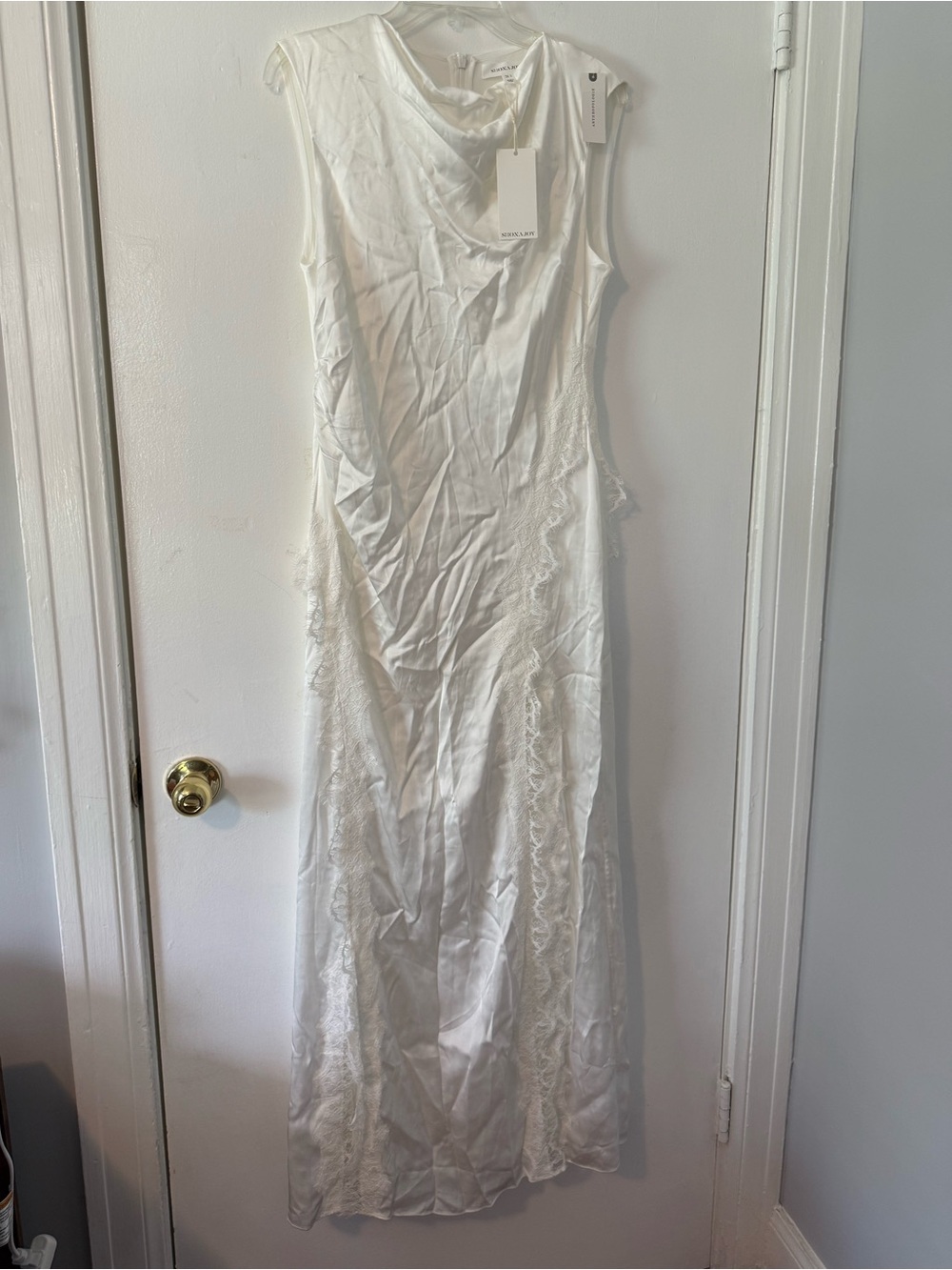 NWT Shona Joy at Anthropologie Ivory Allegra Lace Panelled Maxi Dress. Size 8 - Picture 9 of 13